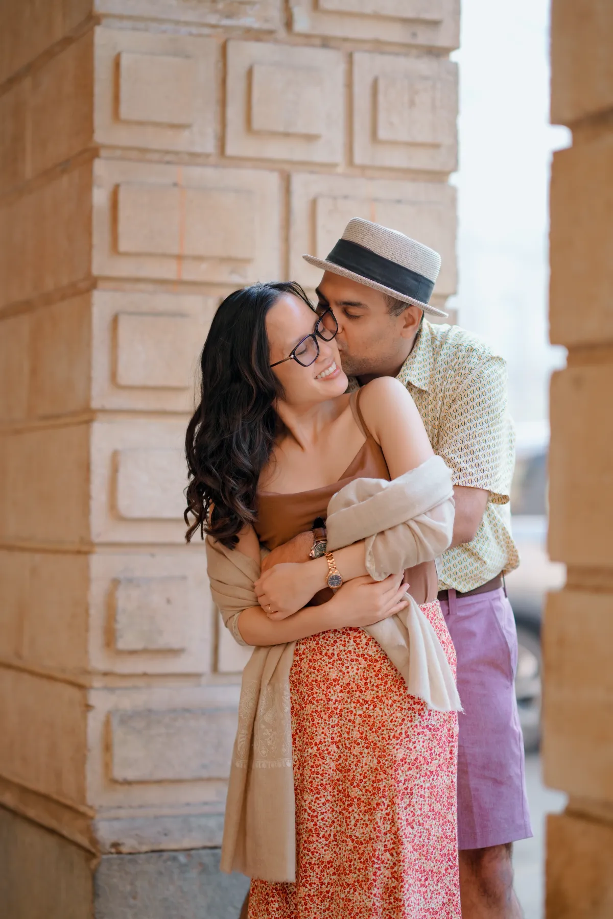 Street art and graffiti walls pre wedding photo shoot