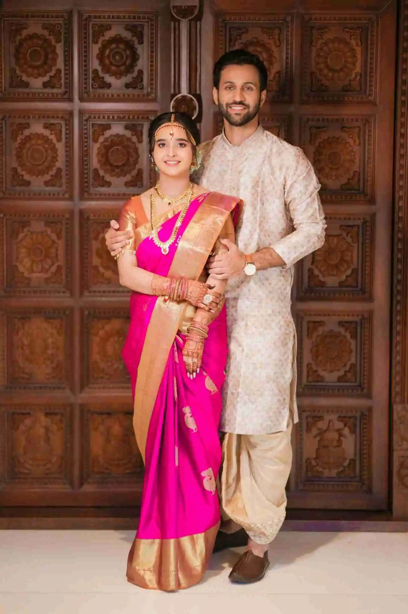 Traditional engagement couple