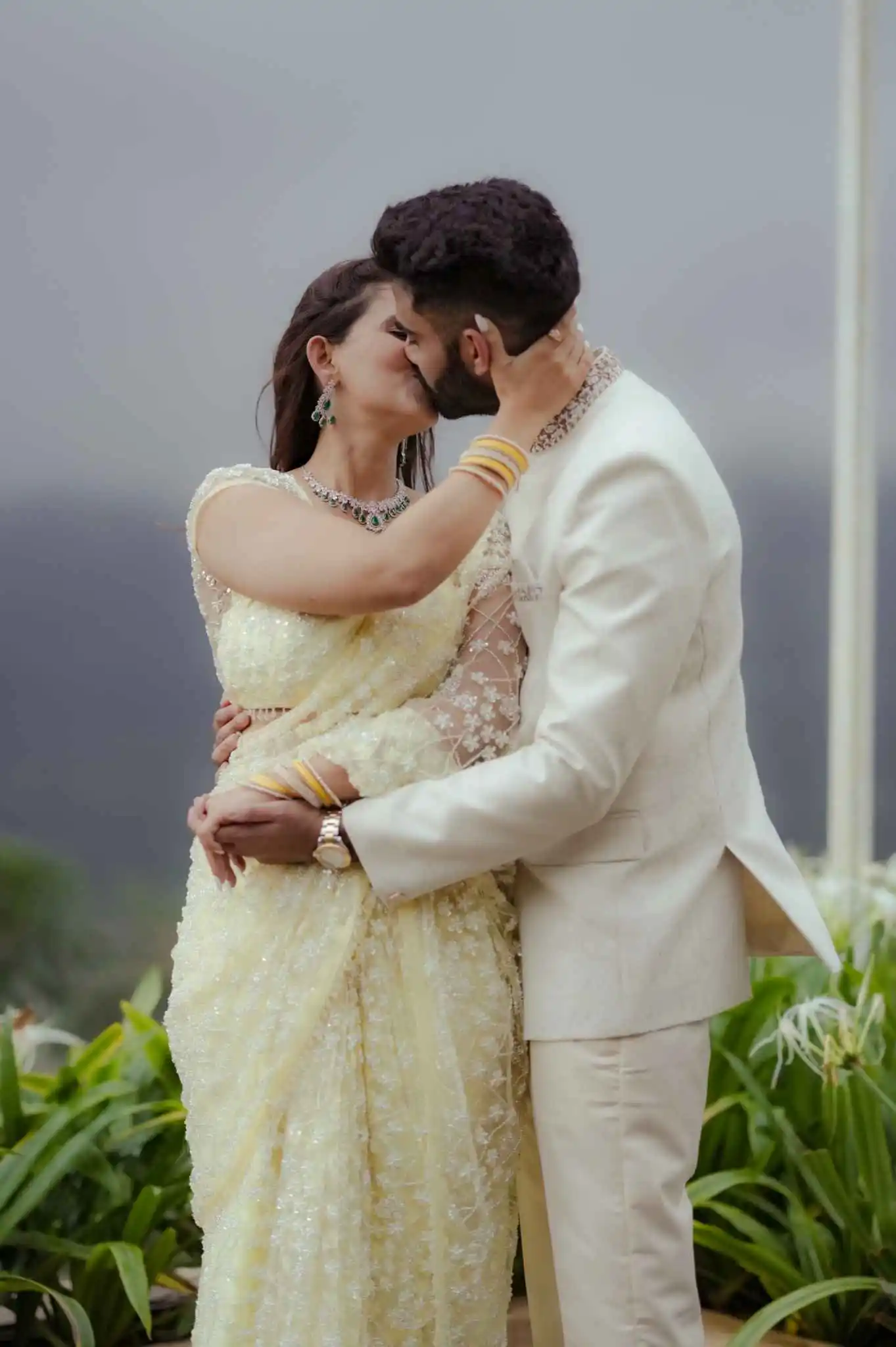 South Indian engagement couple